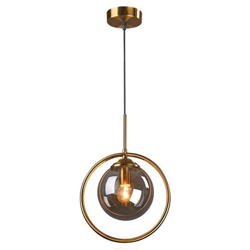 Hailie Moderne LED Ronde Hanglamp Metaal/Glas Transparent/Grijs/Cognac Slaap/Woon/Eetkamer
