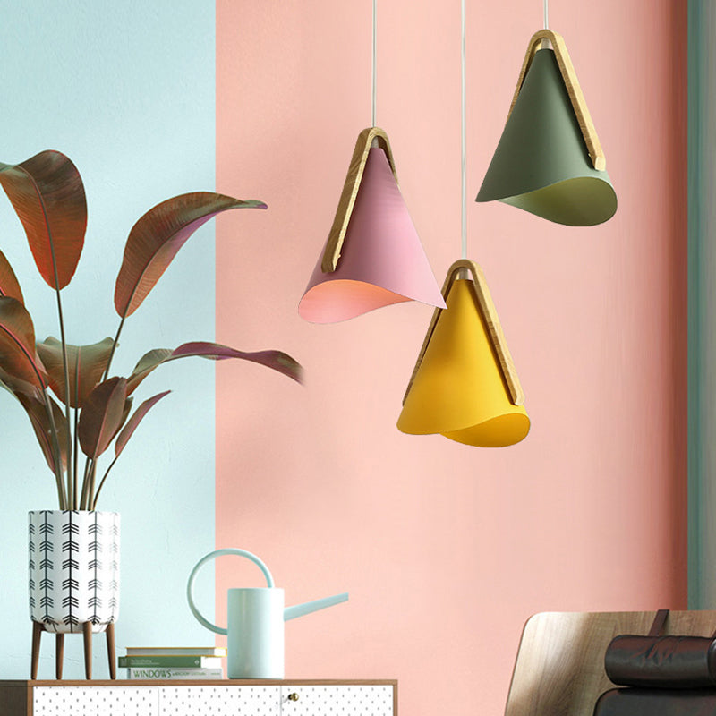 Morandi Moderne LED Hanglampen Roze/Groen/Geel Metaal/Hout Eetkamer