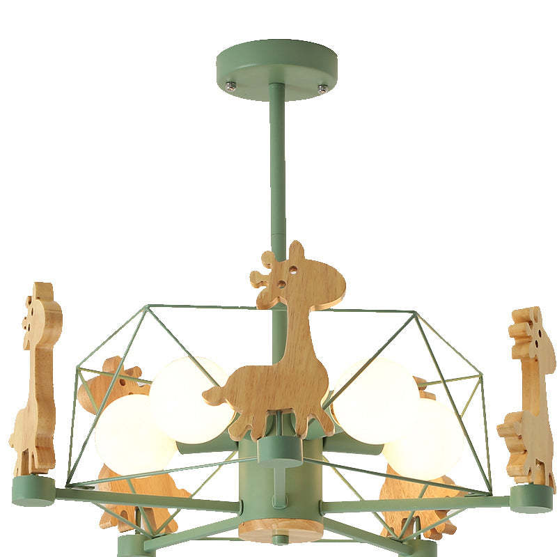 Minori Moderne Leuke LED Plafondlampen Grijs Groen Hout Metaal Eetkamer