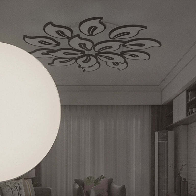 Hana Design Bloemvorm LED Plafondlamp Metaal/Acryl Wit/Zwart Woon/Slaapkamer
