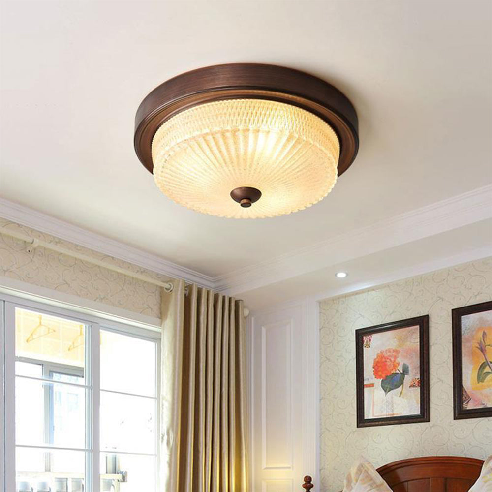Valerio Vintage Ronde Inbouwmontage Plafondlamp Glas Slaapkamer