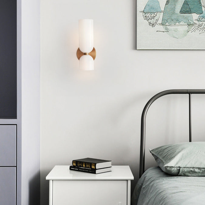 Hailie Moderne Slaapkamer Glas Wandlamp Sconce Blauw/Grijs/Wit