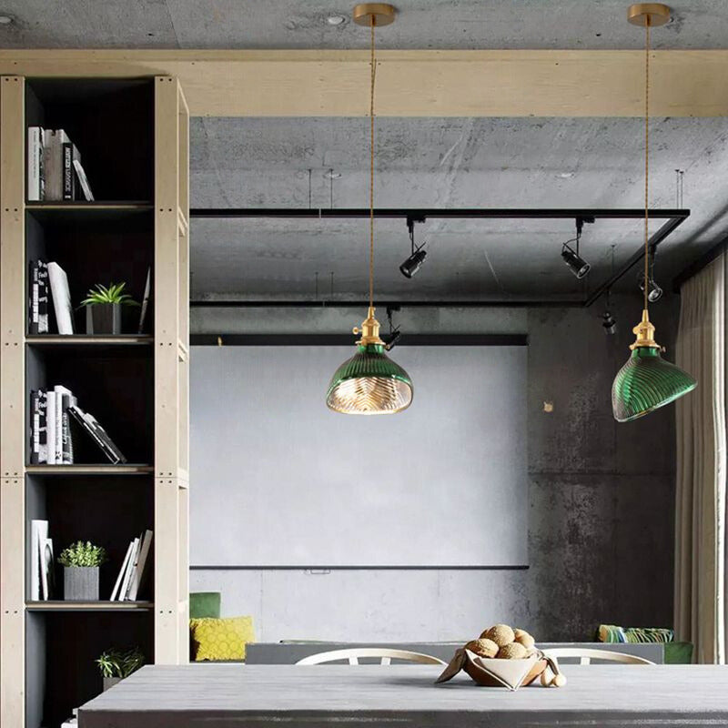 Hailie Moderne Cilinder/Geometrisch LED Plafondlamp Metaal/Glas Donkergroen Slaap/Woon/Eetkamer