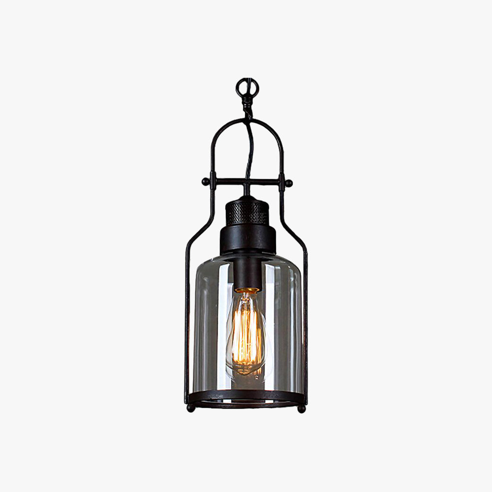 Brio Industrieel LED Hanglamp Zwart/Roest Metaal/Glas Binnen