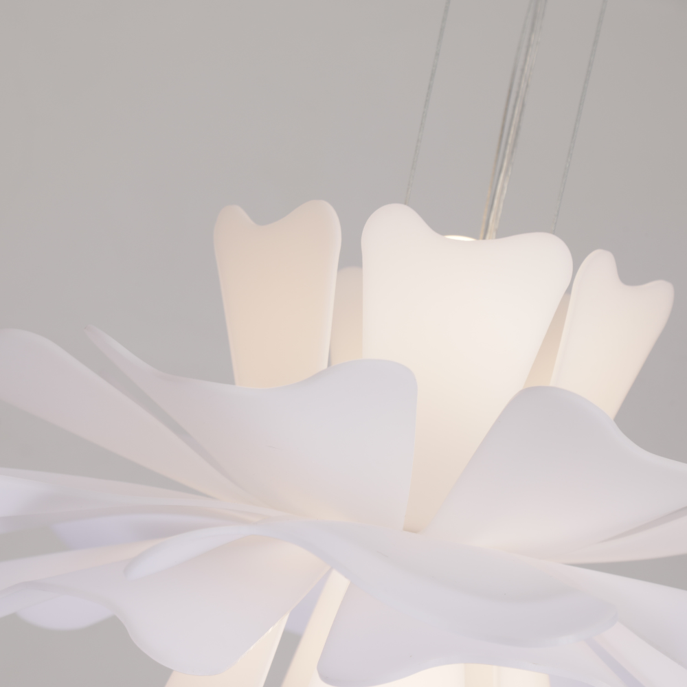 Carina Moderne Design Hanglamp Bloem Wit Metaal Woonkamer Slaapkamer