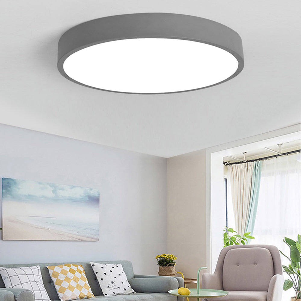 Morandi  Moderne Ronde LED Plafondlamp Roze Grijs Metaal Woonkamer