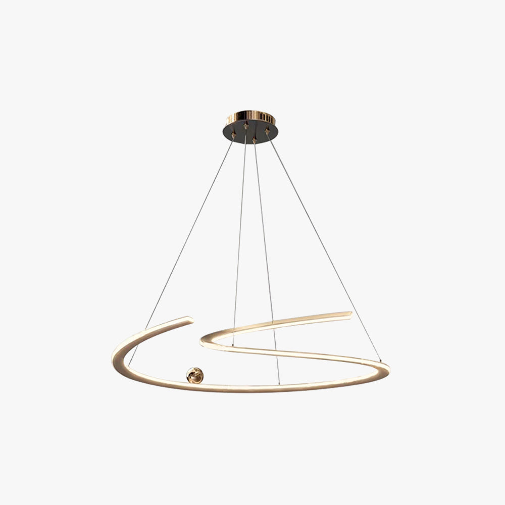 Louise Minimalistisch Golflijn LED Hanglamp Metaal/Acryl Goud Slaap/Woon/Eetkamer