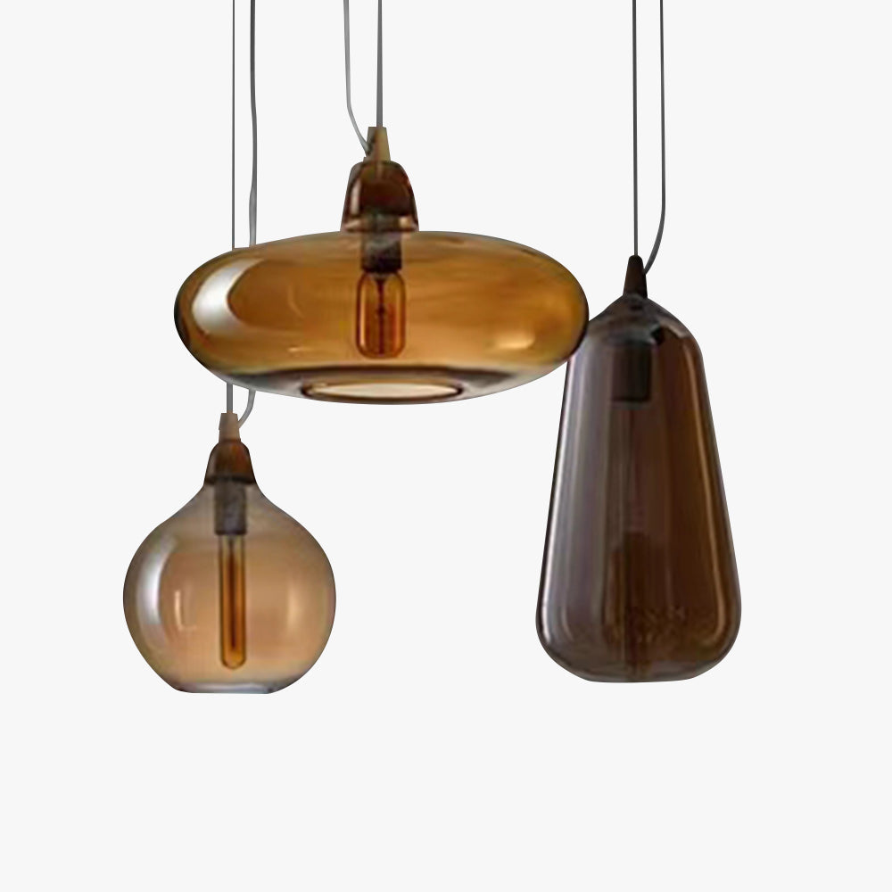 Hailie Moderne LED Hanglamp Amber Glas Metaal Woonkamer Slaapkamer