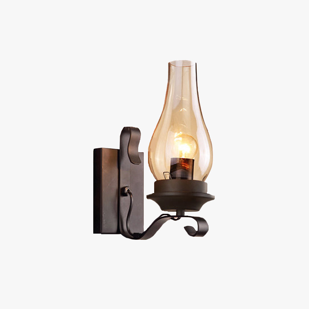 Valerio Vintage Design Kaars Wandlamp Hout Metalen Woon/Slaapkamer