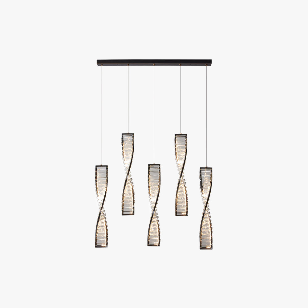Marilyn Moderne Spiraalvormige Strook Hanglamp  Metalen/Kristal Zwart/Goud Woon/Slaap/Eetkamer