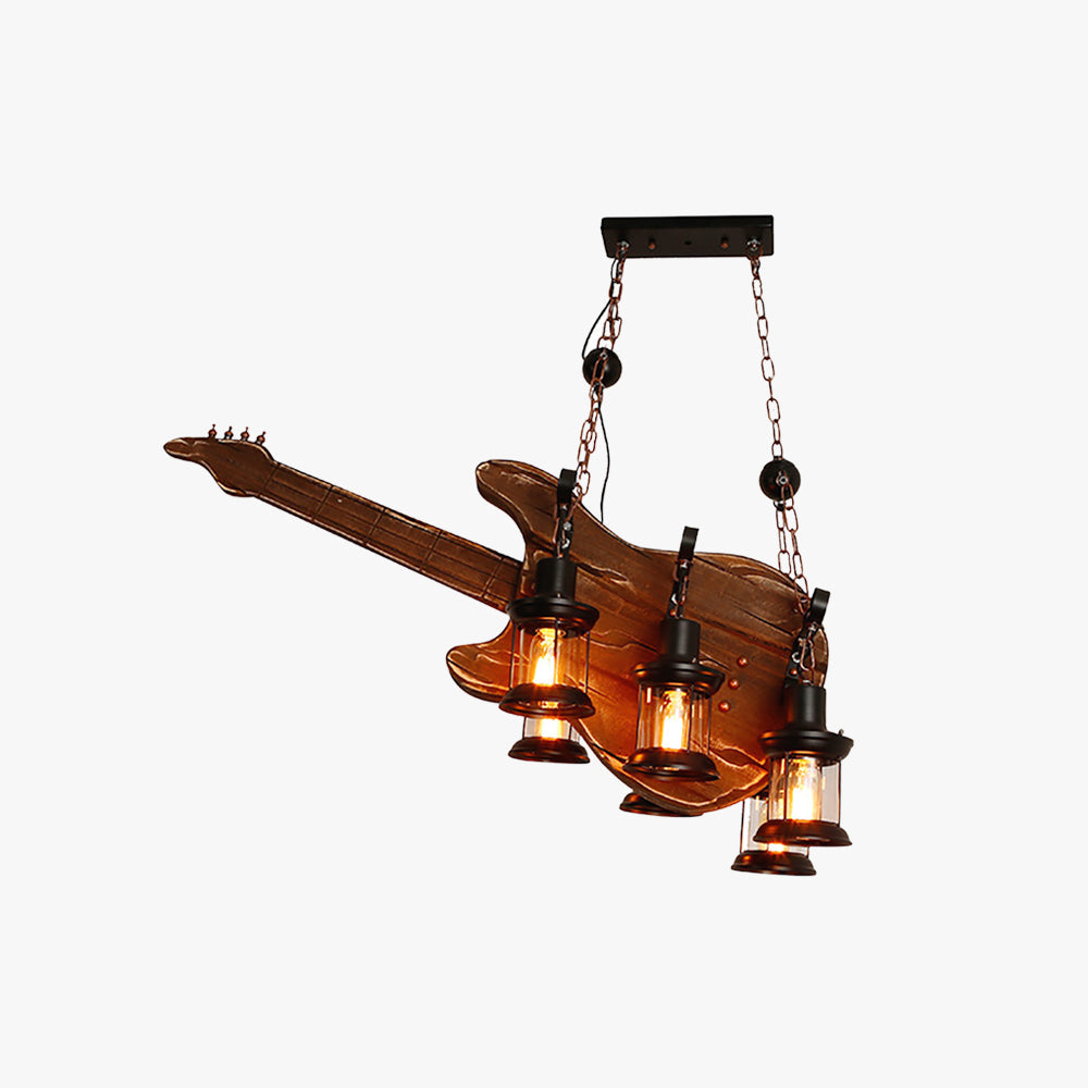 Brio Farmhouse Guitar Pendant Light, Metal/Wood, Walnut