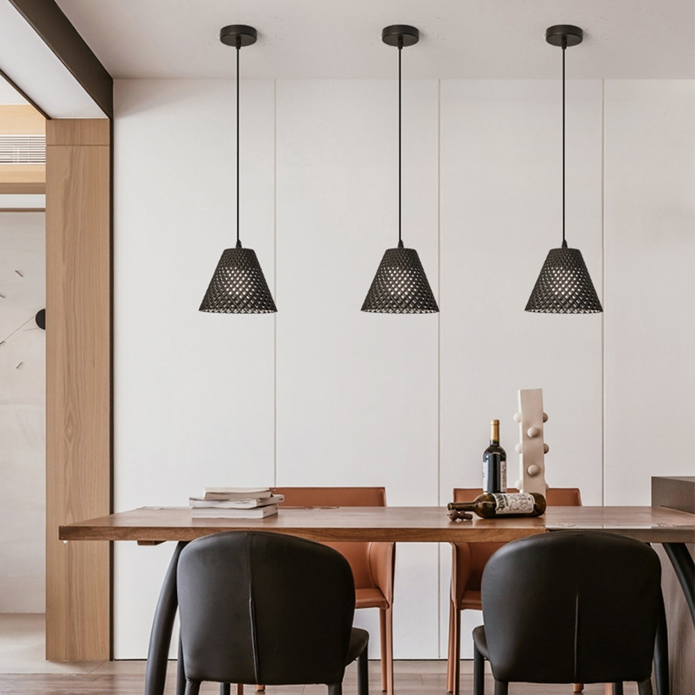 Hailie Modern Cone Geweven Shape Hanglampen Slaapkamer Eetkamer
