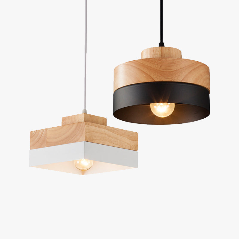 Morandi Moderne Design LED Hanglamp Swart/Wit Metaal/Hout Woonkamer/Eetkamer