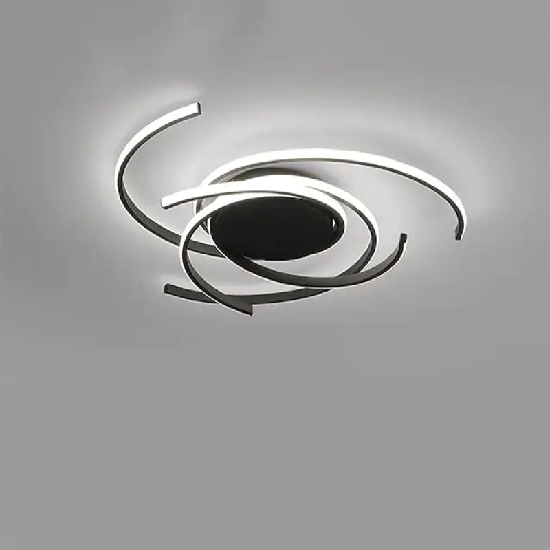 Lacey Ronde LED Plafondlampen Wit Zwart Silica Gel Metaal Woonkamer