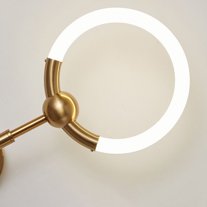 Alonza Moderne Ring Wastafel Wandlamp, Zwart/Goud, Eetk/Badkamer