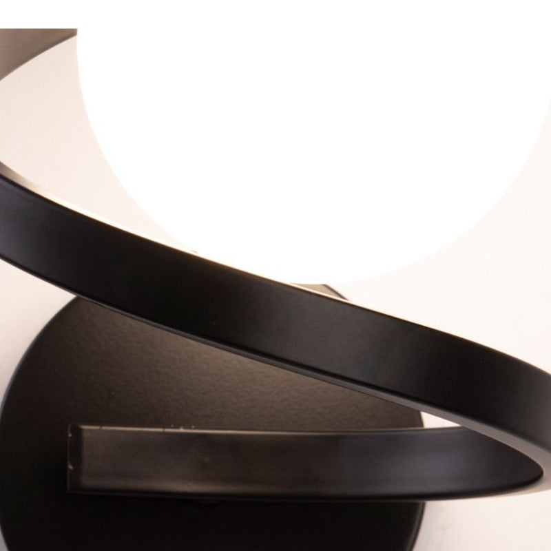 Louise Moderne Bol LED Wandlamp Metaal/Glas Zwart/Goud Slaap/Woon/Badkamer