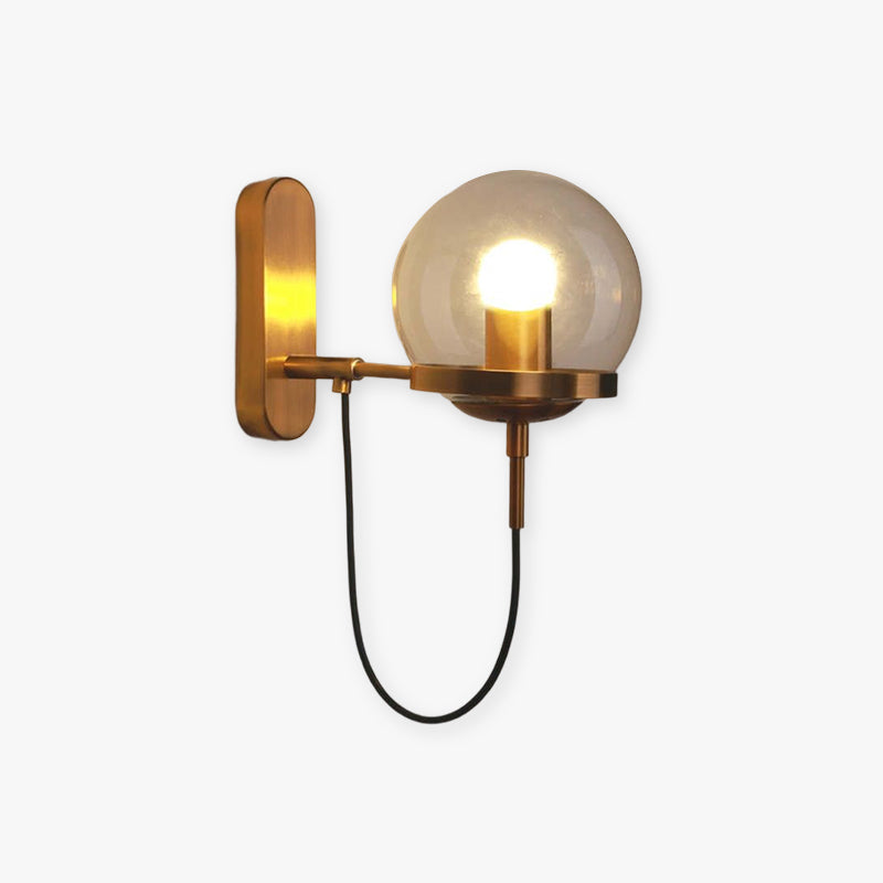 Valerio Retro Rustieke Glazen Design Wandlamp Zwart/Brons Woonk/Eetkamer