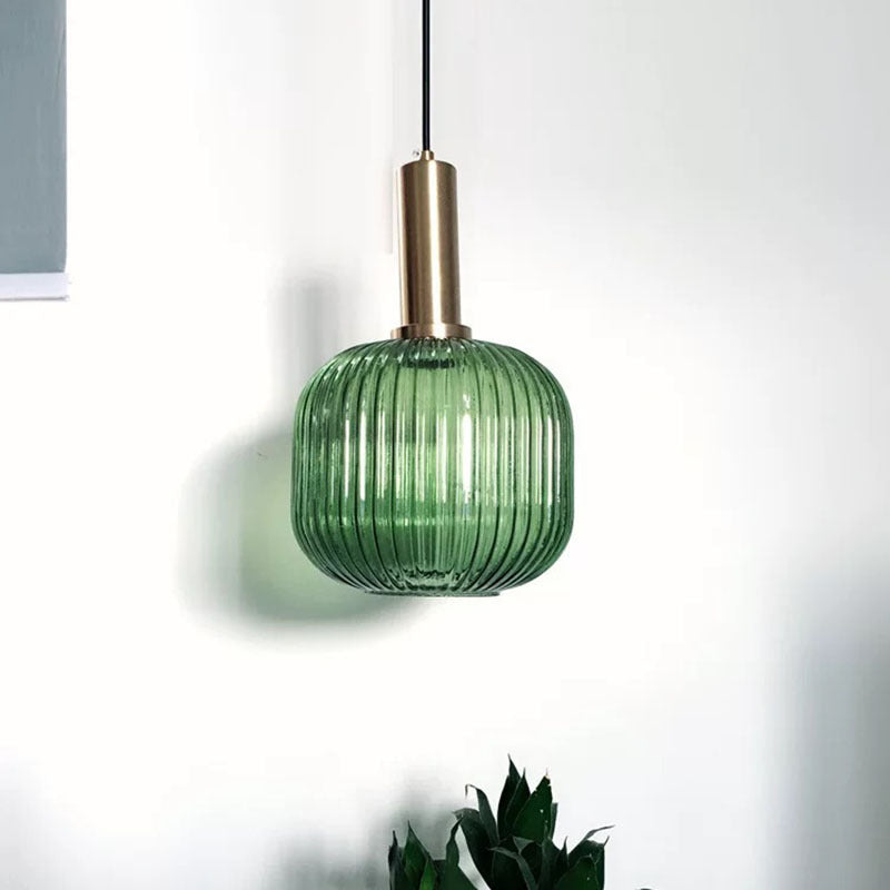 Hailie LED Hanglampen Groen Grijs Groen Grijs Metaal Glas Eetkamer