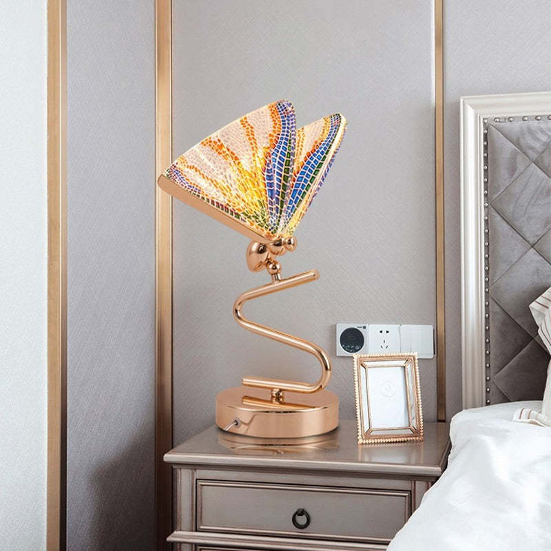 Kady Design Vlinder LED Vloerlamp/Tafellamp Metaal/Acryl Goud/Transparant Woonkamer/Slaapkamer