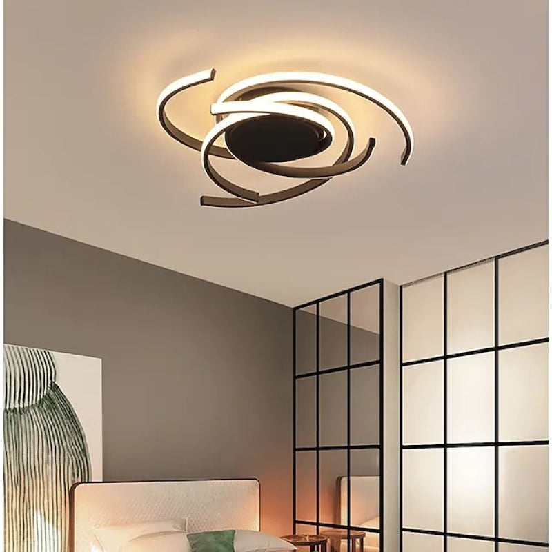 Lacey Ronde LED Plafondlampen Wit Zwart Silica Gel Metaal Woonkamer