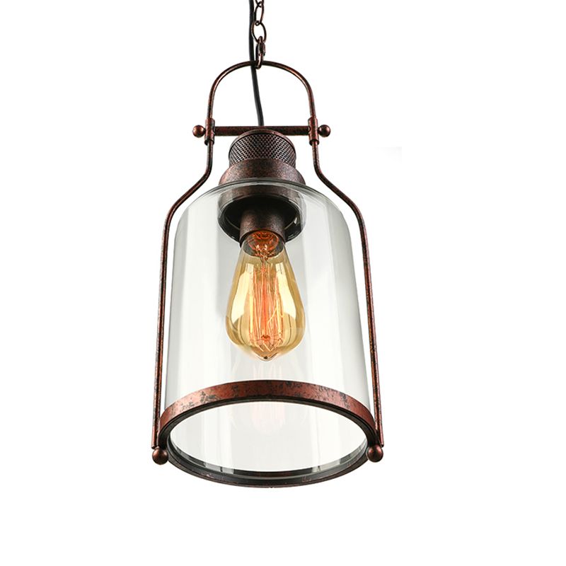 Brio Industrieel LED Hanglamp Zwart/Roest Metaal/Glas Binnen