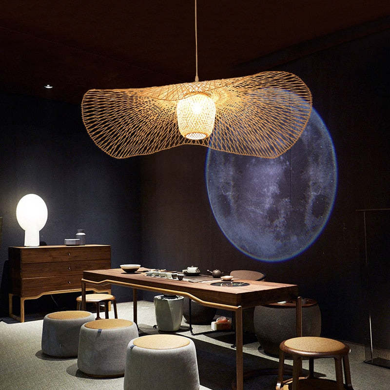 Muto Moderne Hanglampen Hout Metaal Rattan Woonkamer Slaapkamer