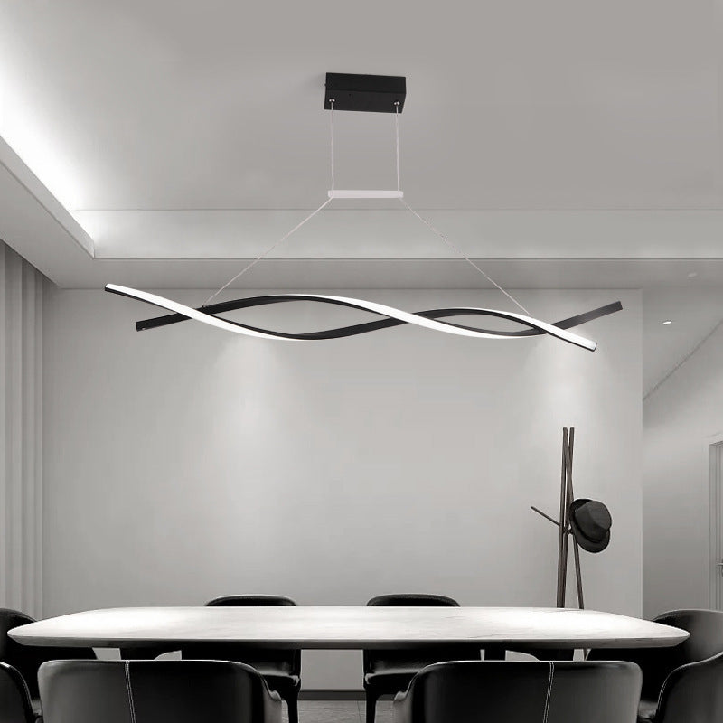 Louise Moderne  LED Hanglampen Zwart Grijs  Metaal Silica Gel Eetkamer