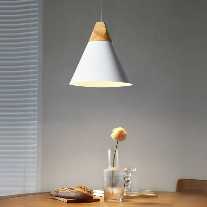Morandi Moderne LED Hanglampen Geel Grijs Groen Metaal Hout Woonkamer