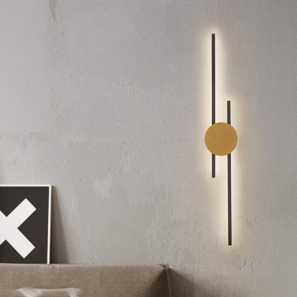 Elias Moderne Industriel LED Wandlamp Zwart Goud Metaal Acryl Slaapkamer