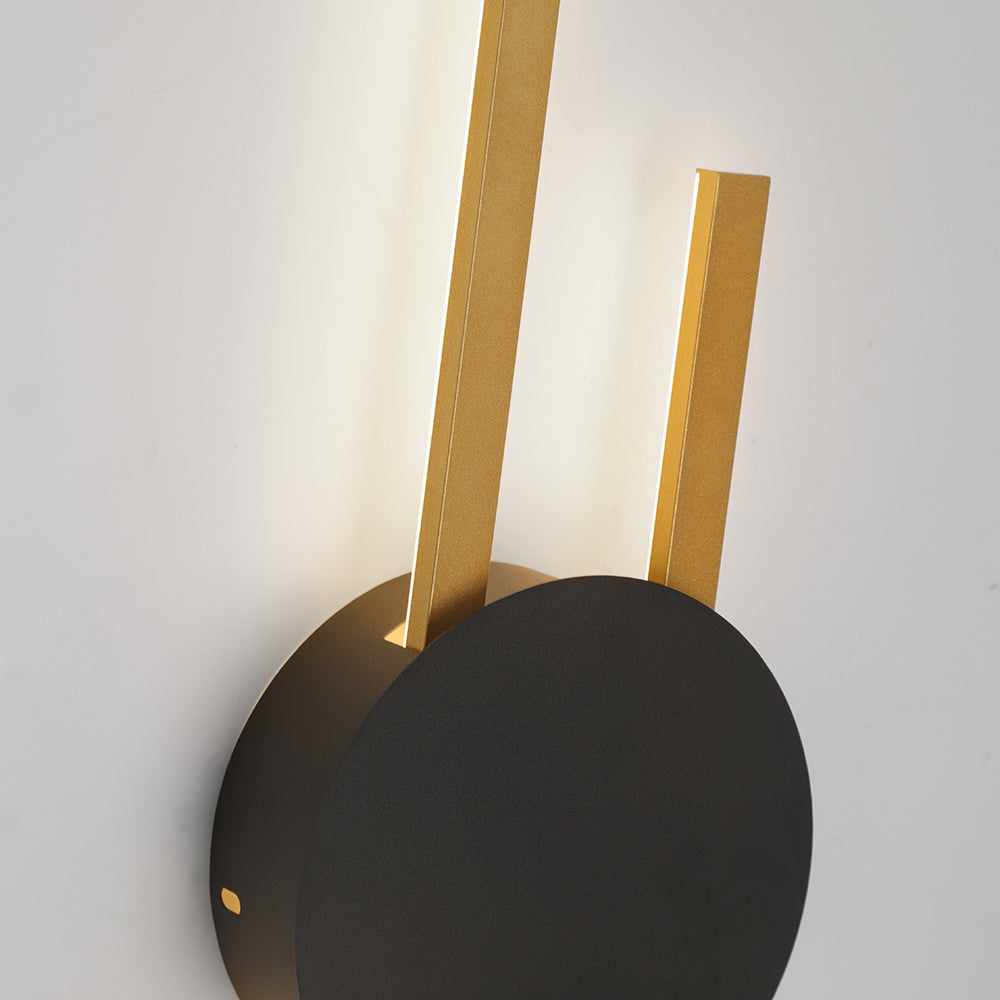 Elias Moderne Industriel LED Wandlamp Zwart Goud Metaal Acryl Slaapkamer