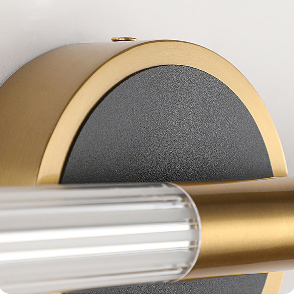 Leigh Vintage Rechthoek LED Wandlamp Zwart/Goud Metaal/Acryl Slaapkamer