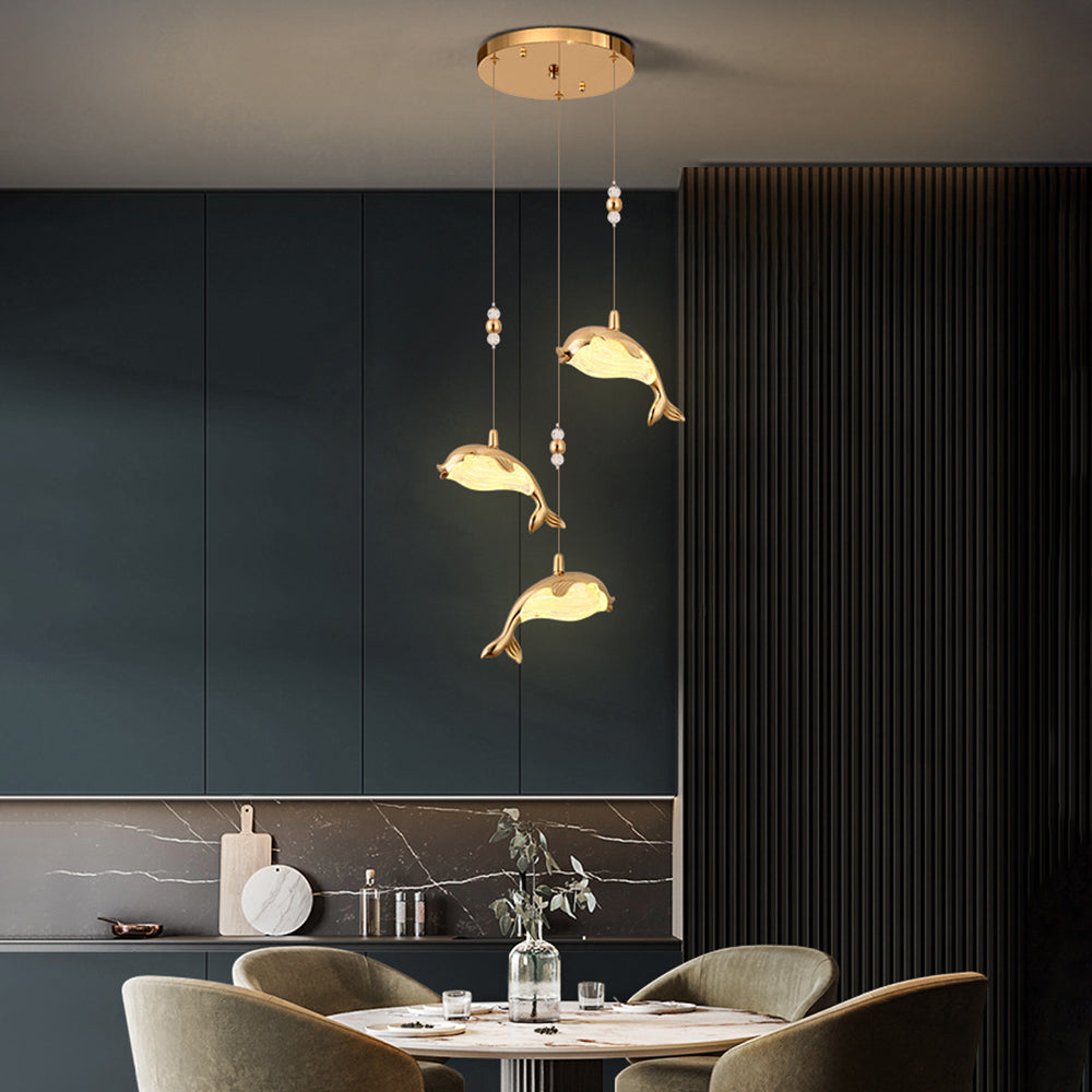 Jibril Moderne Art Goud LED Kroonluchter Metaal Woonkamer Eetkamer