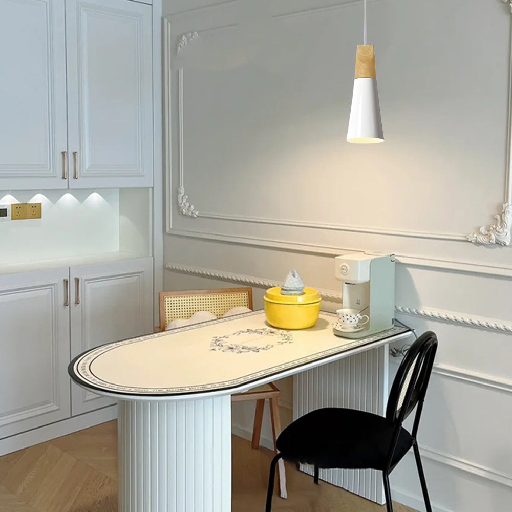 Morandi Moderne LED Hanglampen Geel Grijs Groen Metaal Hout Woonkamer