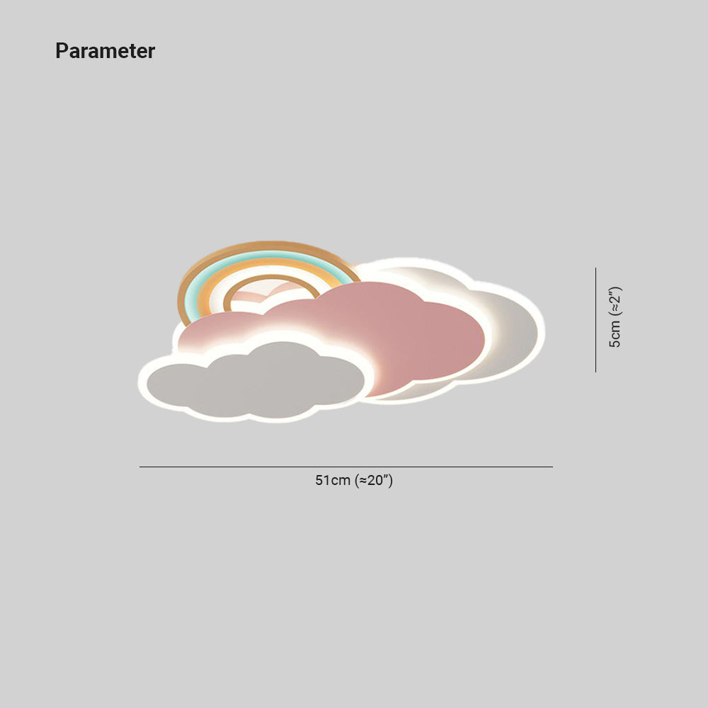 Minori Design Wolk/Regenboog LED Plafondlamp Metaal/Acryl Wit/Roze Slaap/Kinderkamer