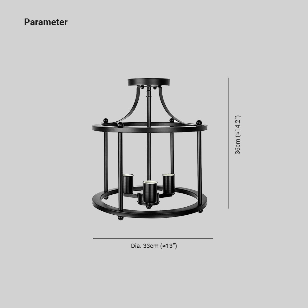 Valerian Industriele LED Plafondlamp Zwart Metaal Eettafel Woon/Slaapkamer