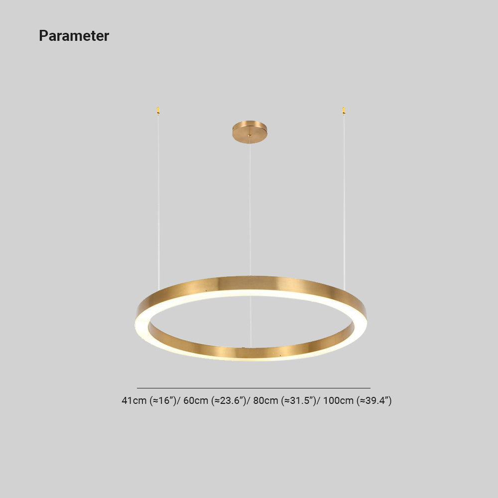 Alonza Moderne Ring Metalen Hanglamp, Woonk/Eetk/Slaapkamer, Goud