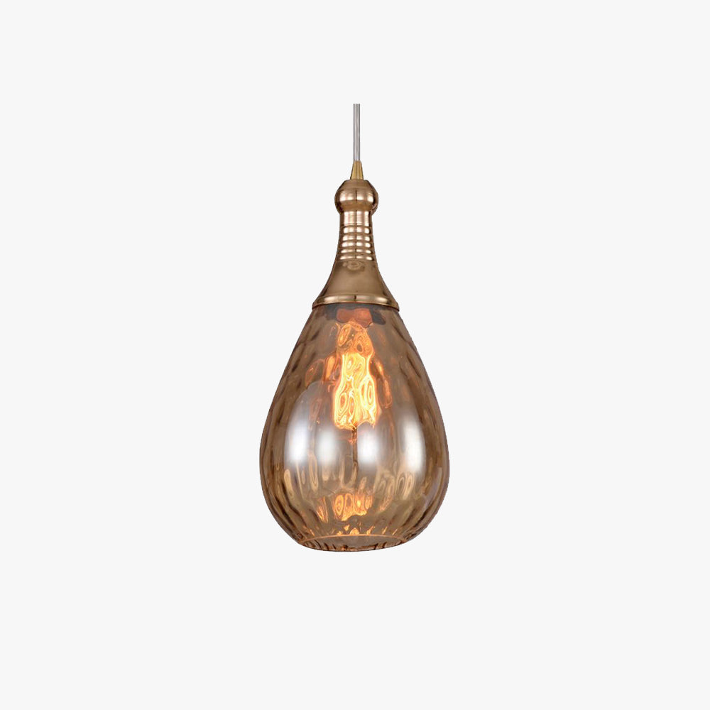 Elio Industriële Teardrop Hanglamp, Glas/Metaal, Zwart/Brass