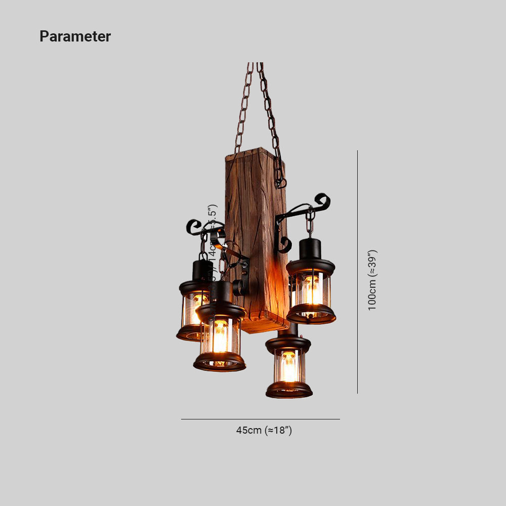 Brio Industriële Hanglamp Lantaarn Glas/Metaal, Zwart Woonk/Eetk/Slaapkamer