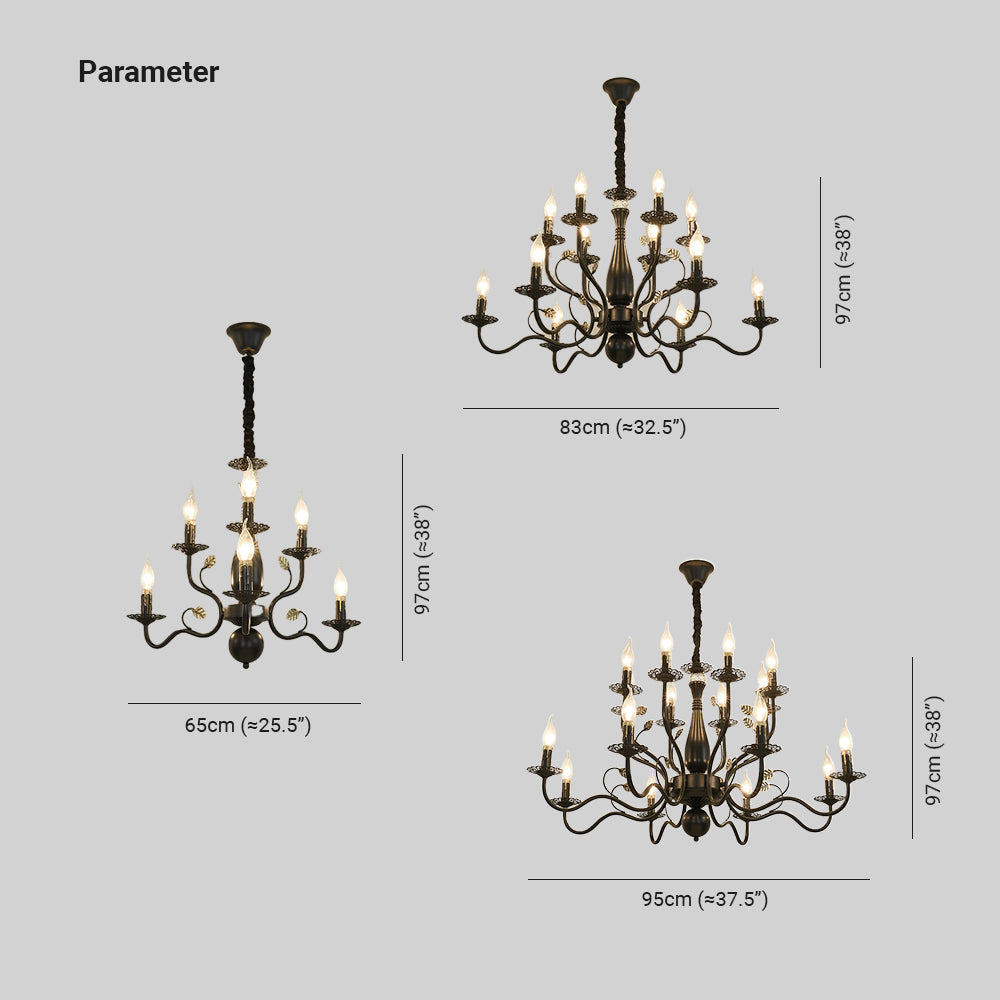 Marilyn Vintage Design LED Kroonluchter Metaal Zwart/Goud Woonkame