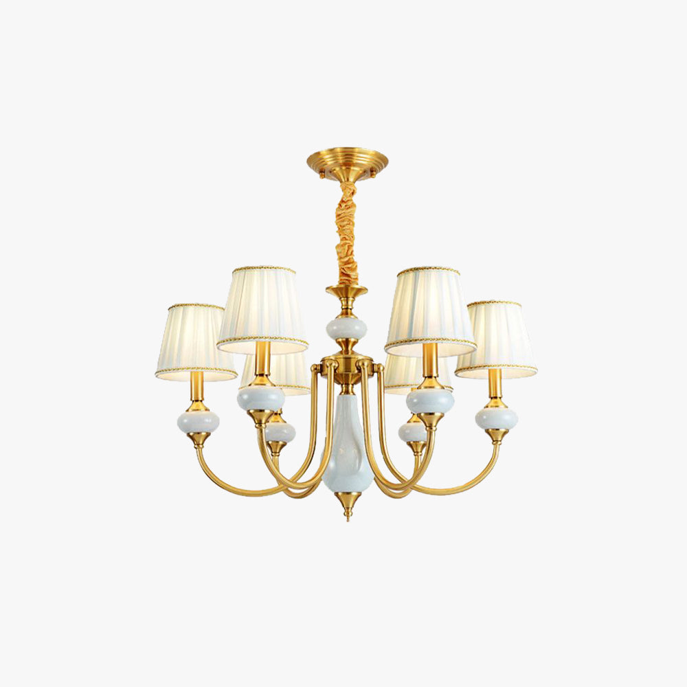 Valerio Retro Elegant Fabric Chandelier, Beige/Blue