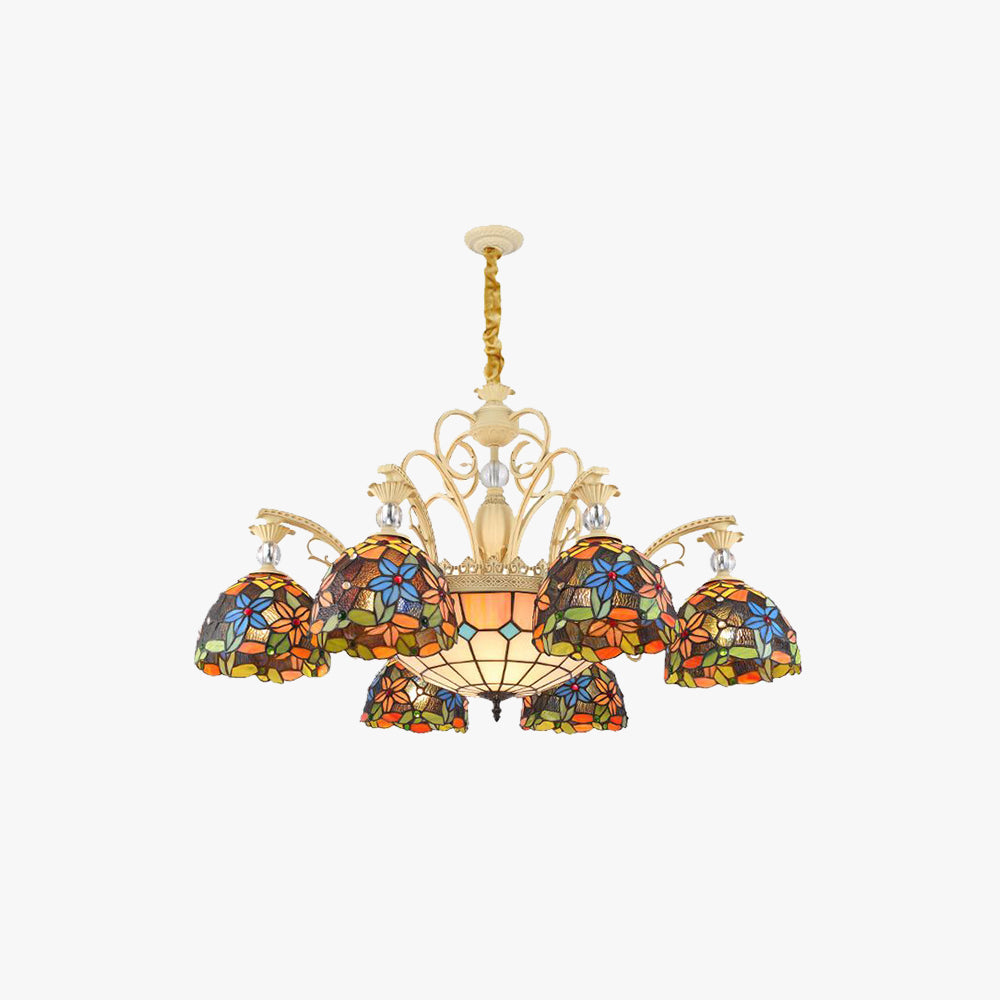 Valerio Vintage Flower Metal Chandelier, Multicolor