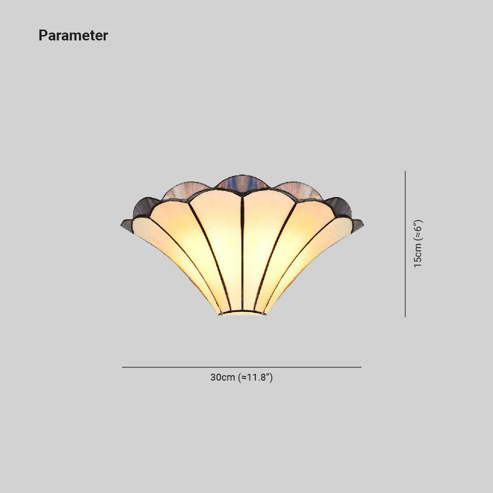 Adrian Decoratieve Glazen LED Wandlamp Met Bloem, Beige, Woonkamer