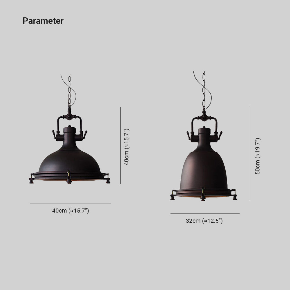 Valerio Rustic Retro Pot Black Metal Pendant Light, 2 Style