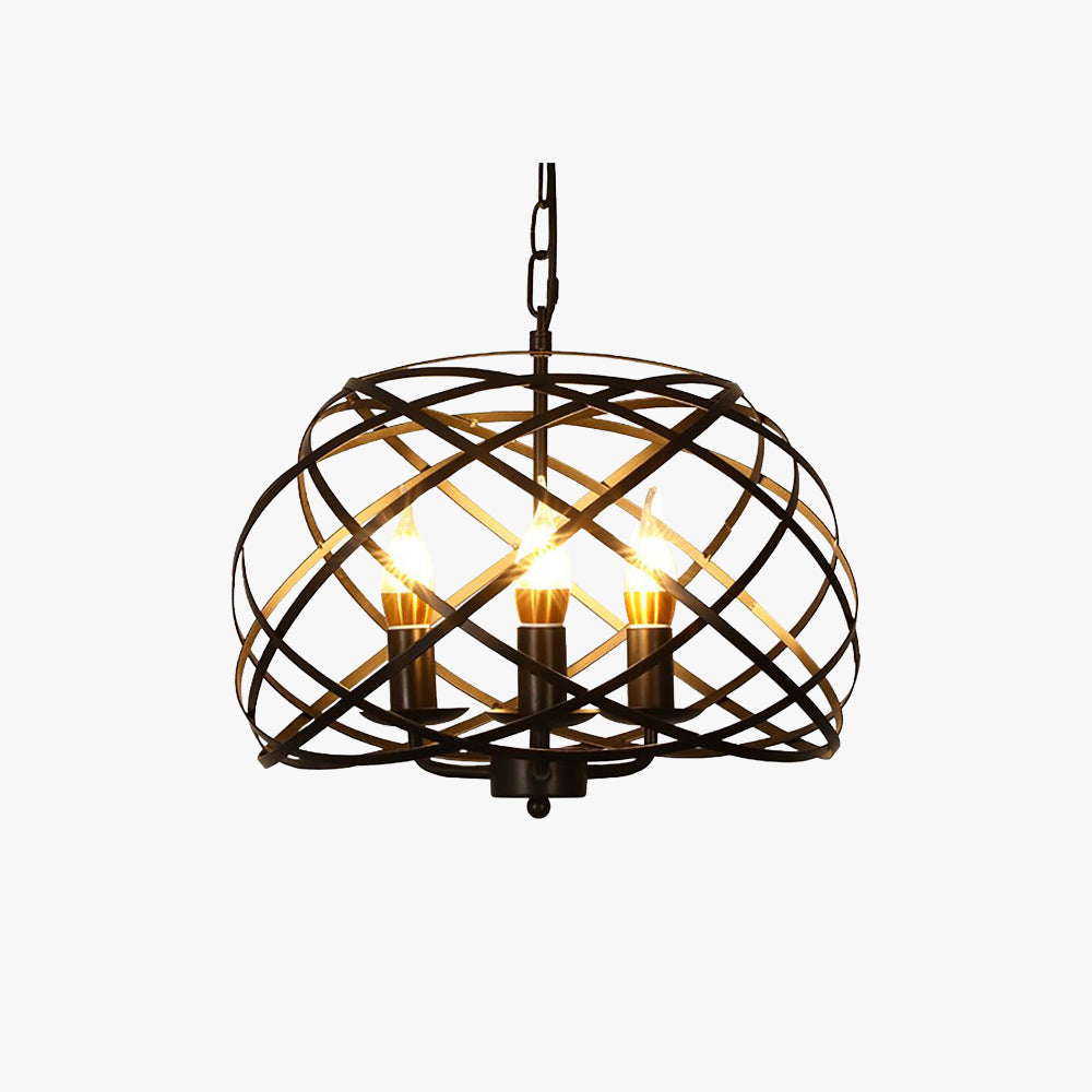 Valerio Vintage Retro Stylish Open Cage Candle Chandelier