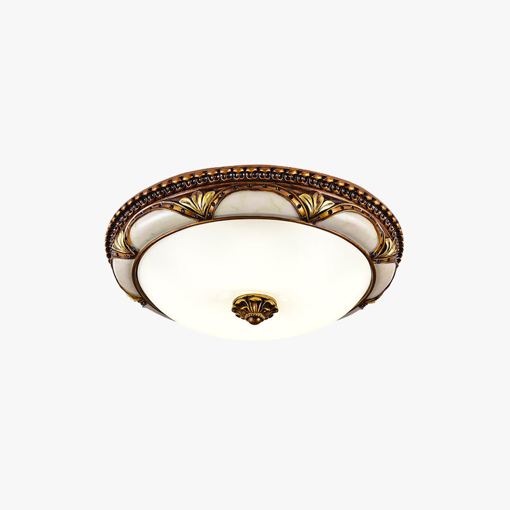 Tobias Floral Retro Inbouw Plafondlamp Antiek Messing Slaapk/Woonkamer