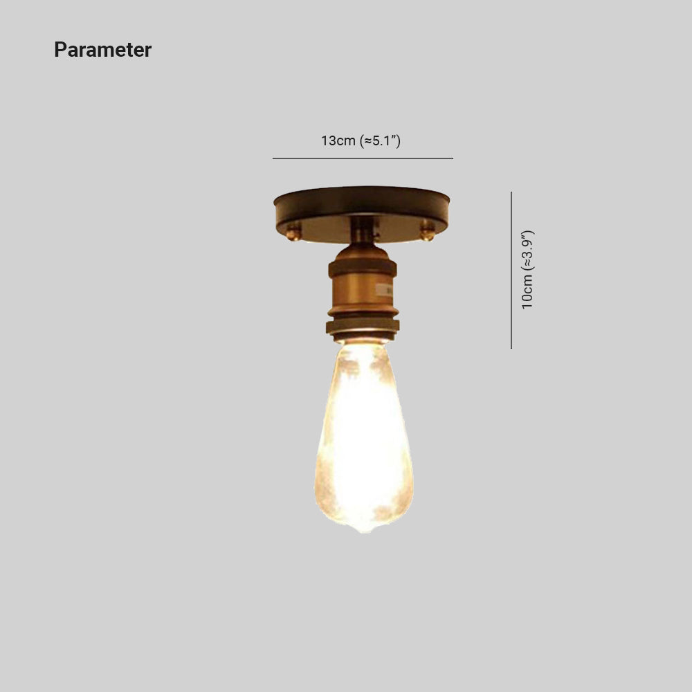 Valerio Retro Industrial Flush Mount Ceiling Light, Metal