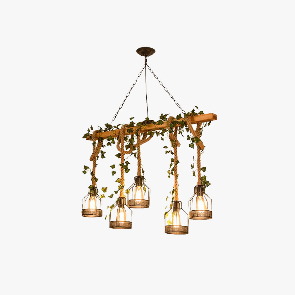 Benedict Caged Vintage Design Houten Balken Boerderij Hanglamp Eetkamer