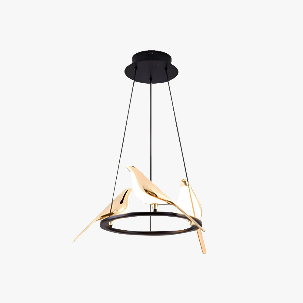 Sirena Art Deco Modern Bird Pendant Light, 3/6/9 Heads, Gold
