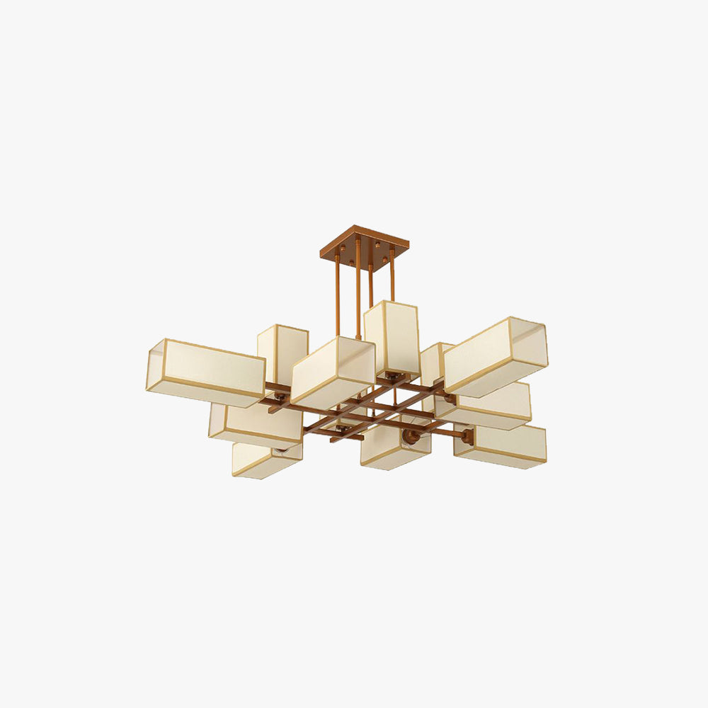 Lacey Retro Vierkant Hanglamp Zwart/Gouden Metaal Slaapkamer