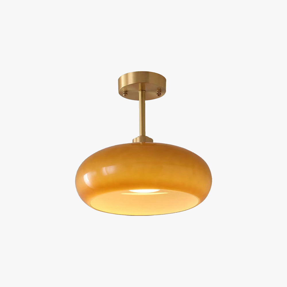Hailie Moderne LED Plafondlamp Wit/Oranje Woon/Slaapkamer Metaal Glas